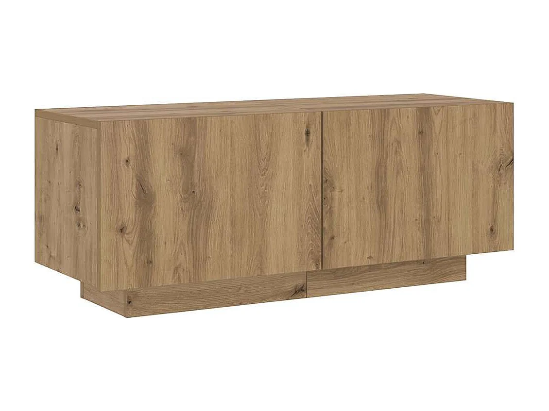 Meuble TV avec lumières LED chêne artisanal bois d'ingénierie