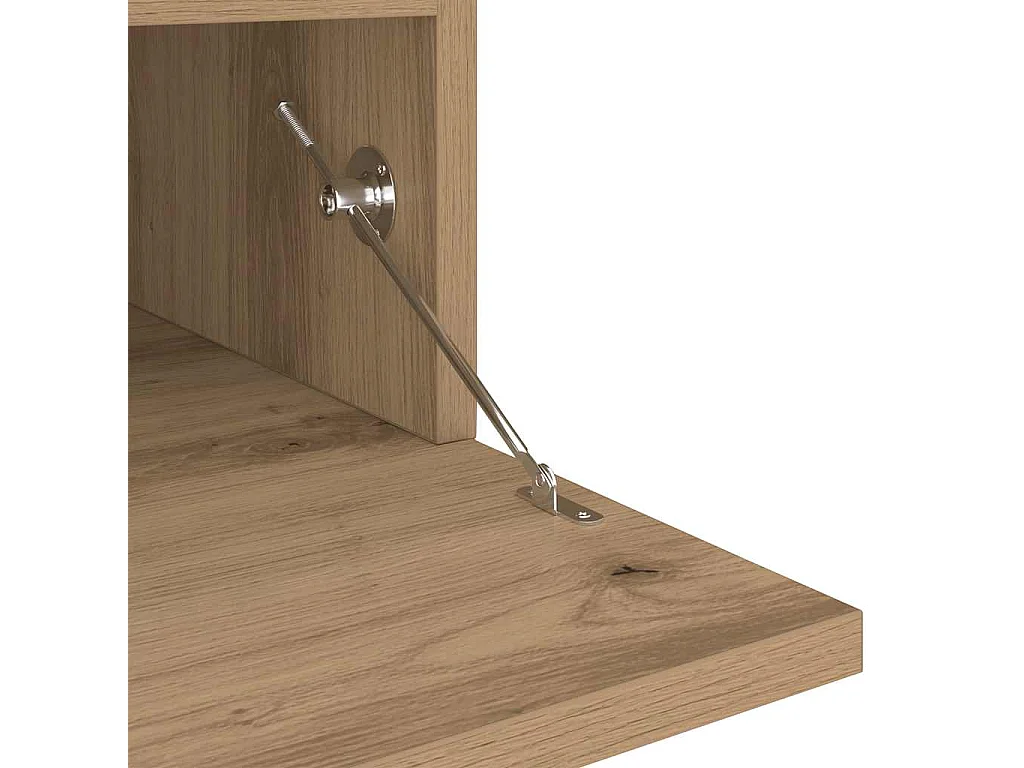 Meuble TV avec lumières LED chêne artisanal bois d'ingénierie