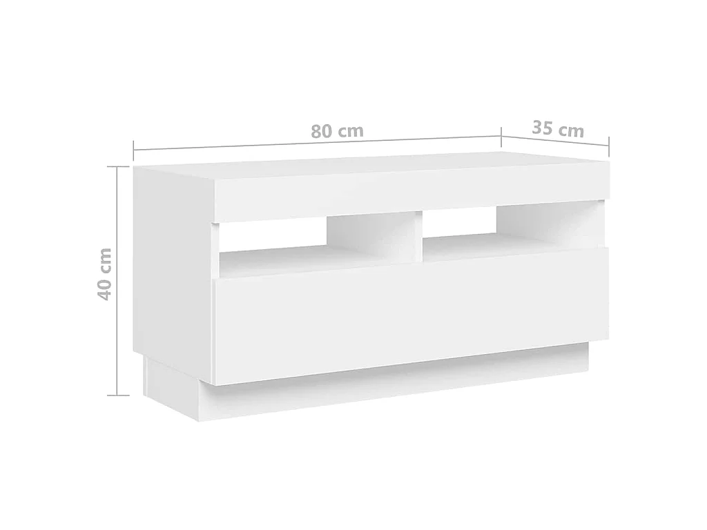 Meuble TV avec lumières LED Blanc 180x35x40 cm