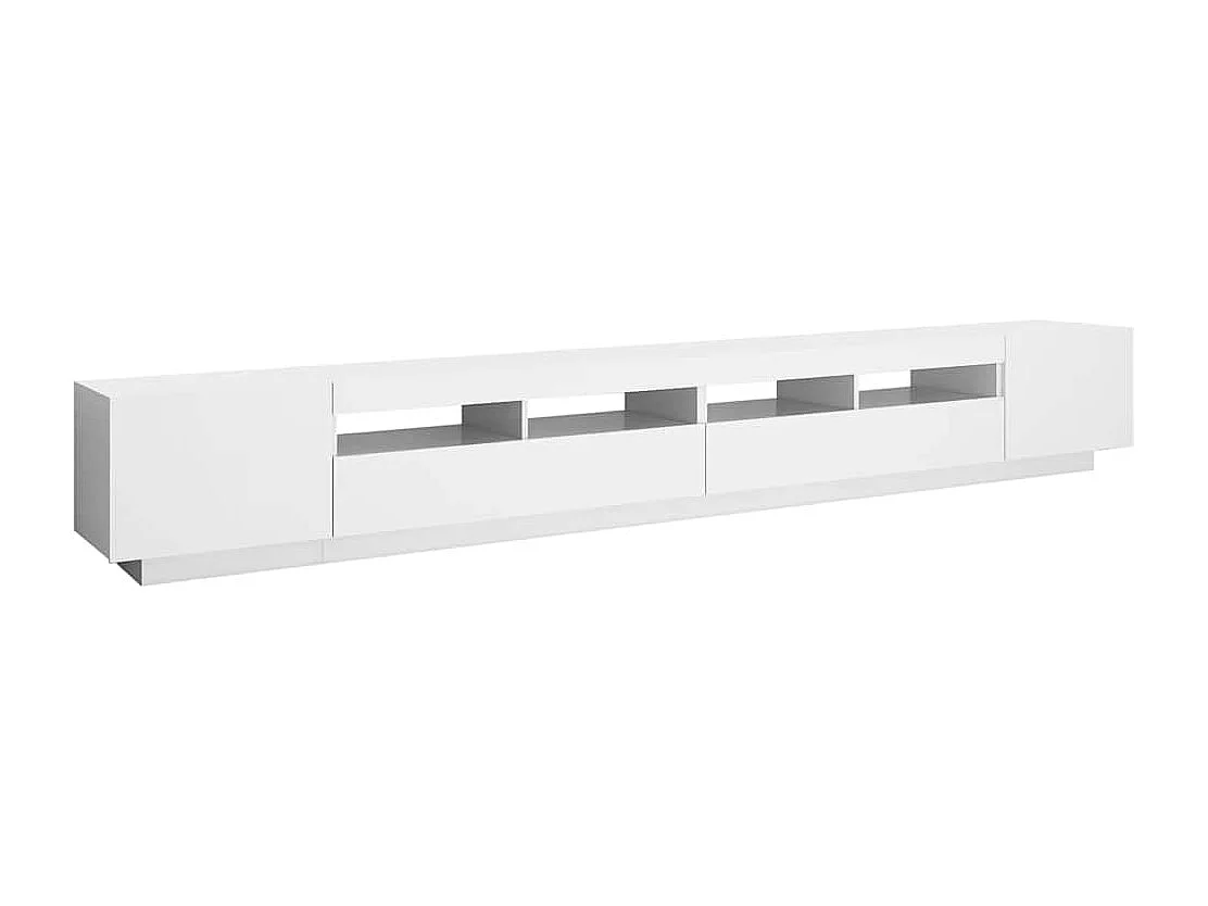 Meuble TV avec lumières LED Blanc 300x35x40 cm