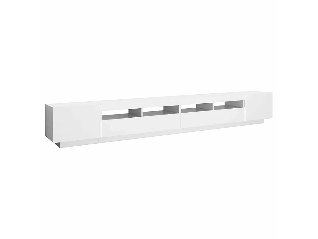 Meuble TV avec lumières LED Blanc 300x35x40 cm