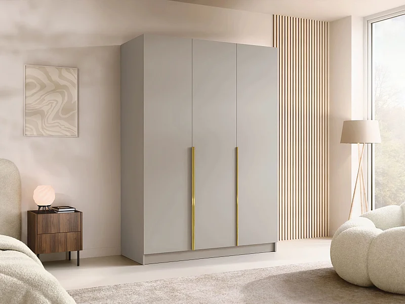 Armoire Closico 198, Doré|Cachemire, 215x150x58cm, Portes d'armoire: Avec des charnières