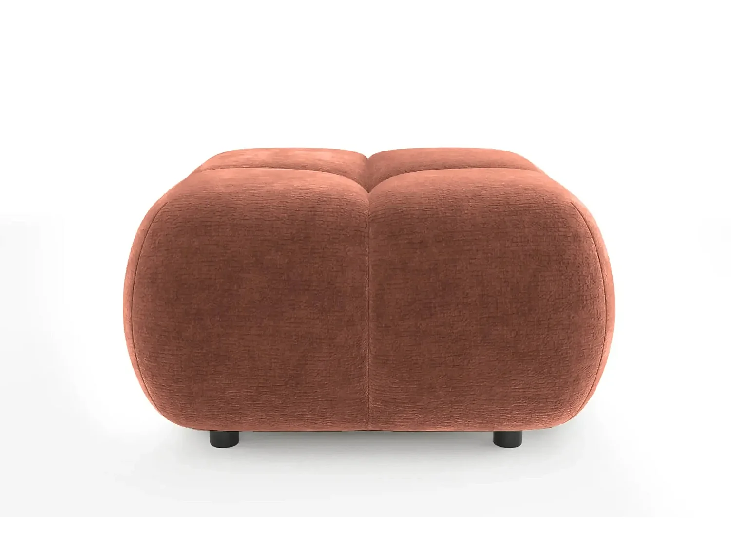 CONSTANCE - Pouf en tissu chenille Terracotta 72x72x43.5