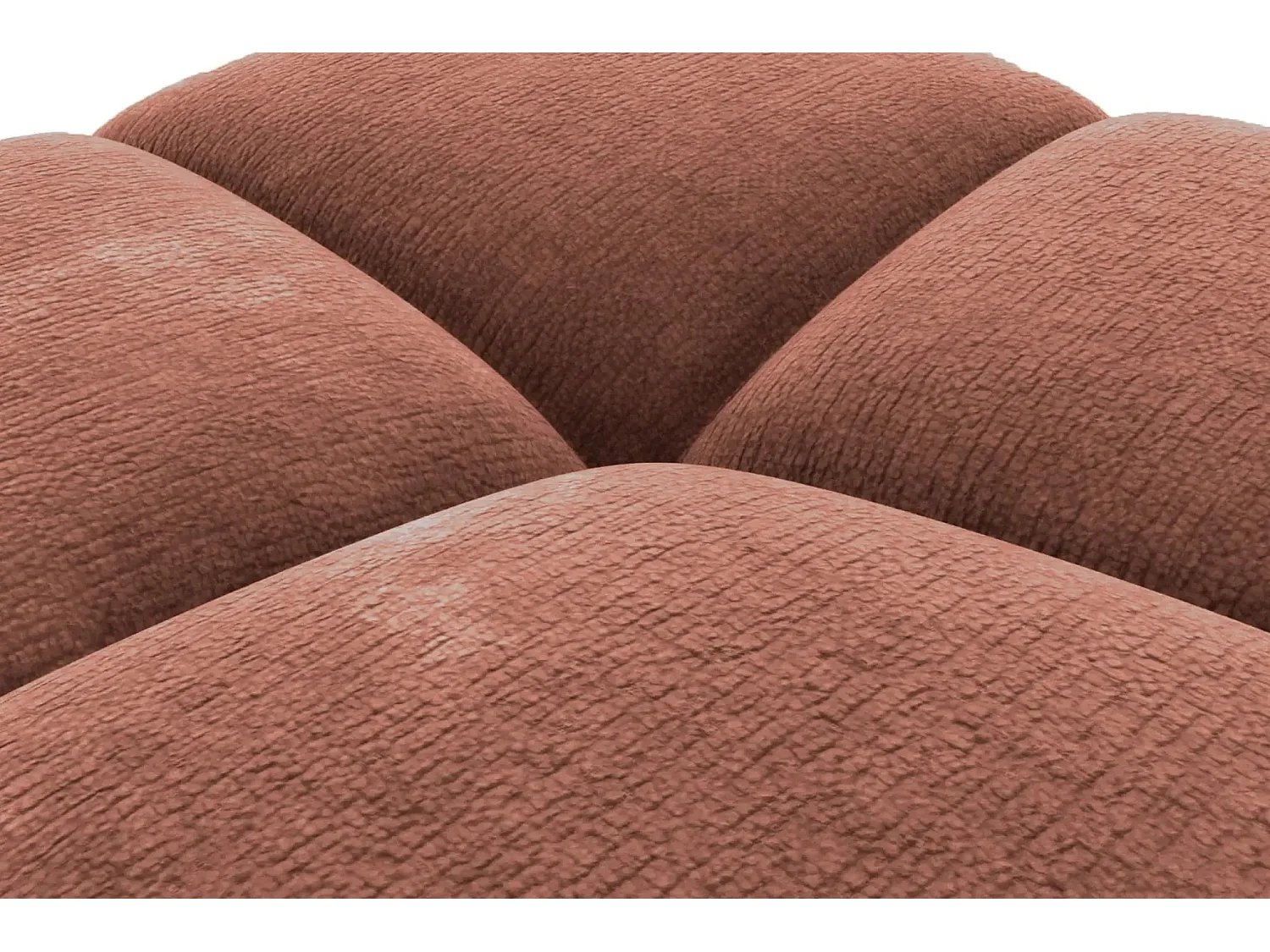 CONSTANCE - Pouf en tissu chenille Terracotta 72x72x43.5