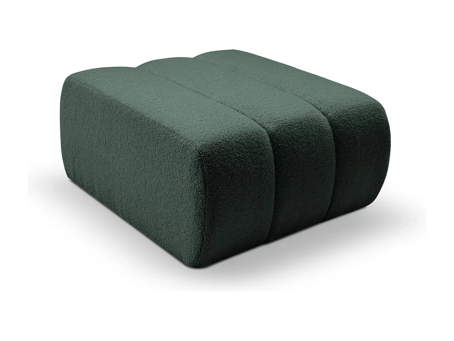CELESTE - Pouf en tissu bouclette Vert 75x82x41