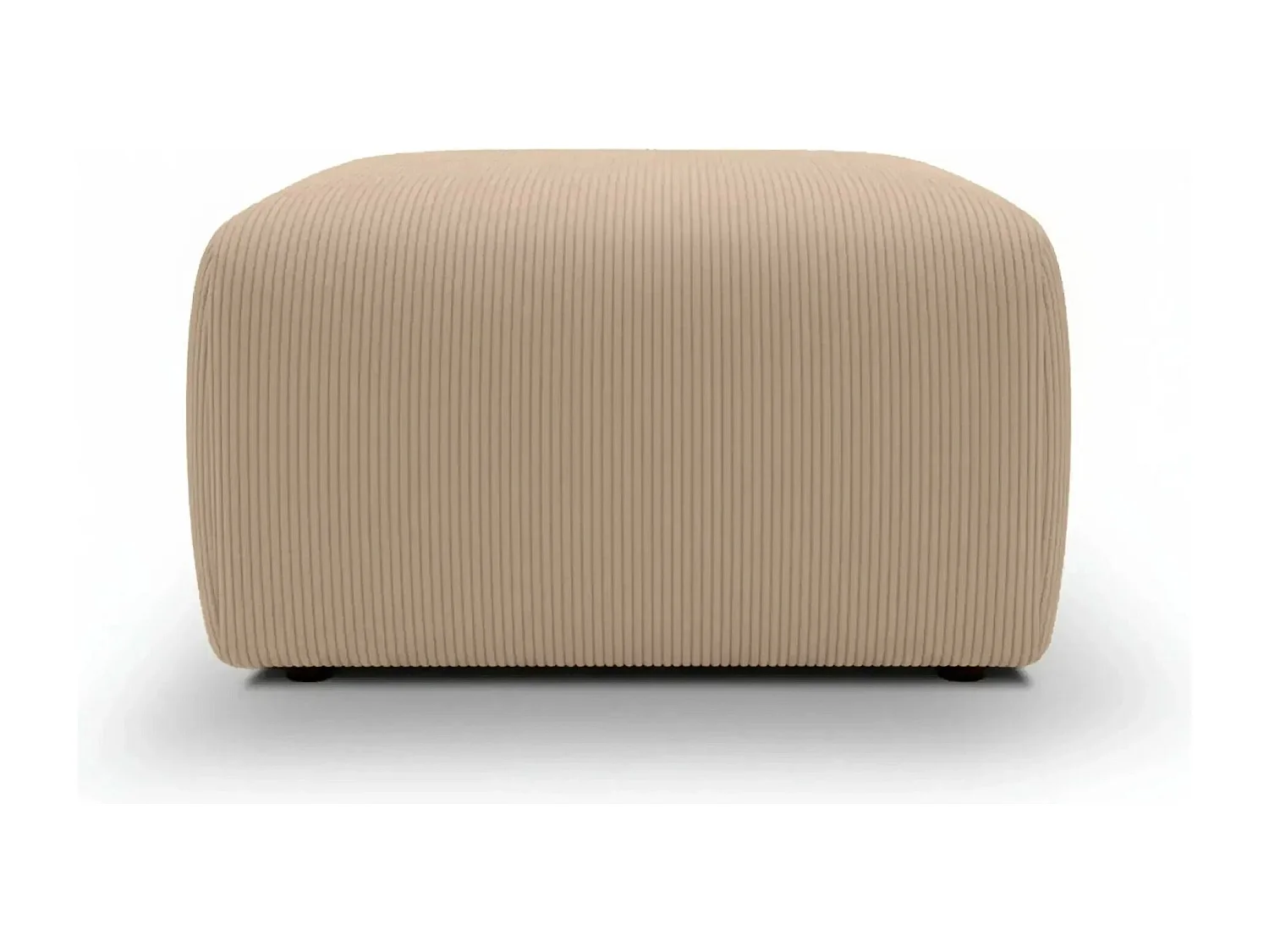 ELIO - Pouf en petit velours côtelé Café 74x74x41