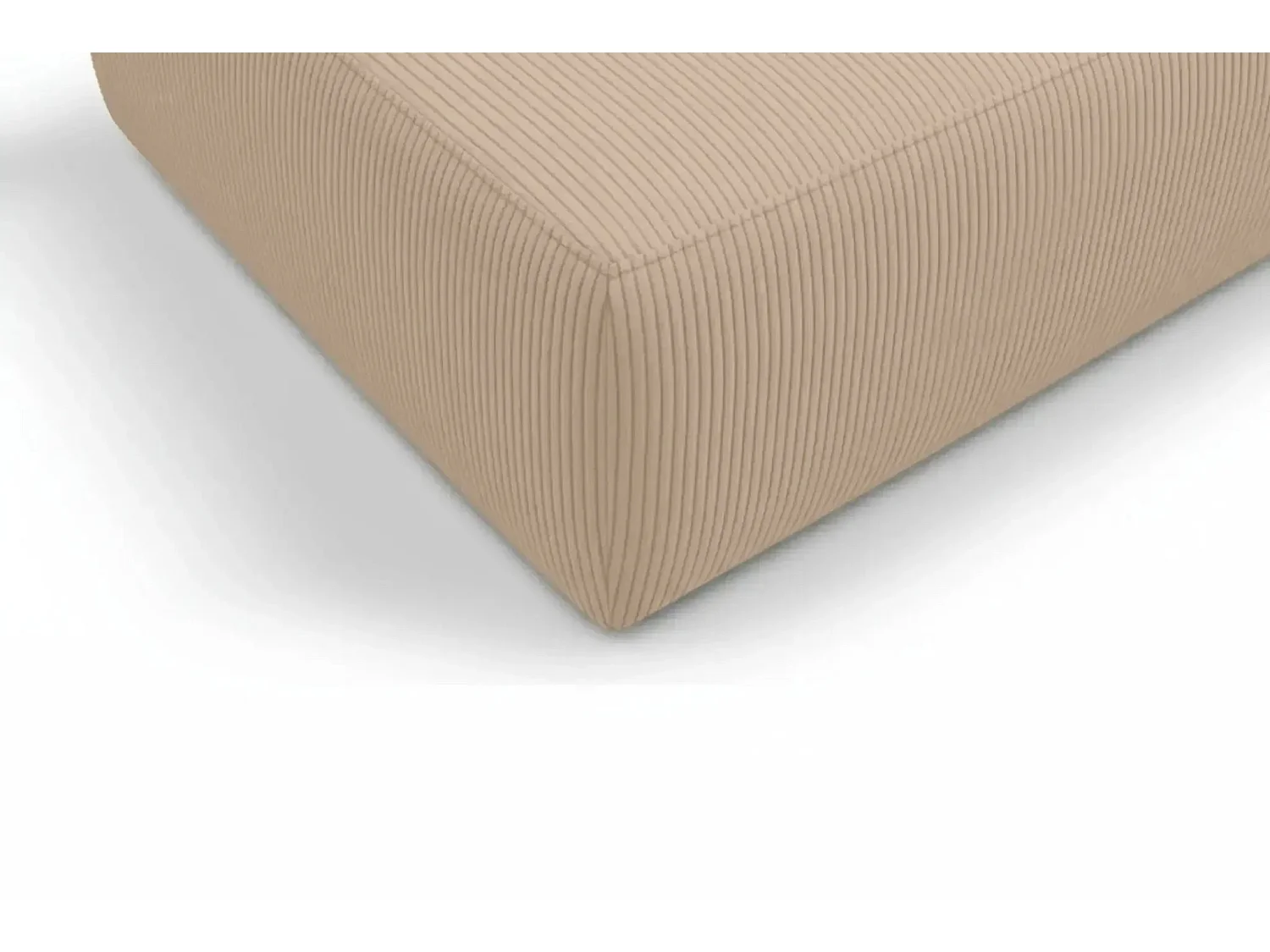 ELIO - Pouf en petit velours côtelé Café 74x74x41