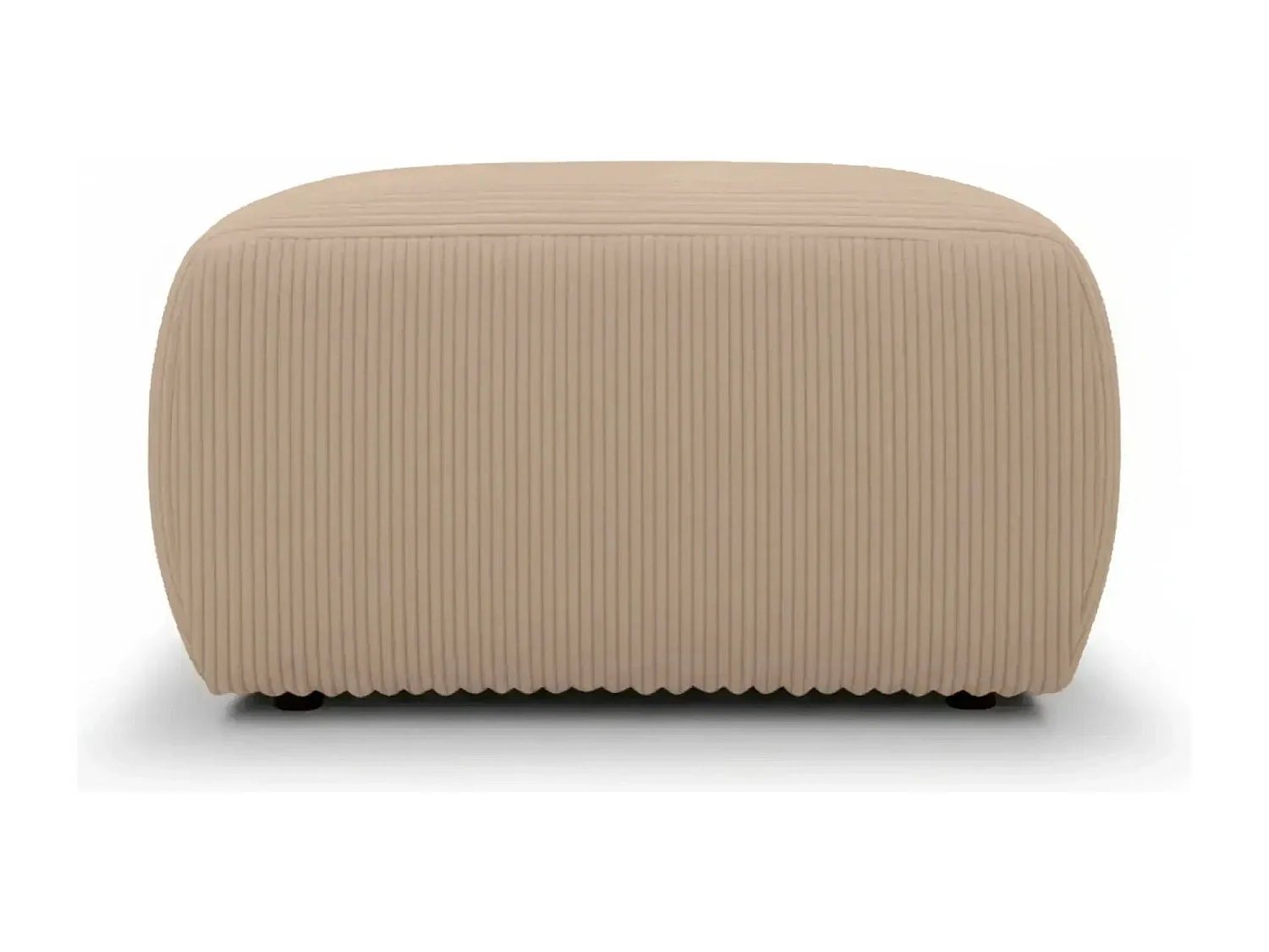 ELIO - Pouf en petit velours côtelé Café 74x74x41