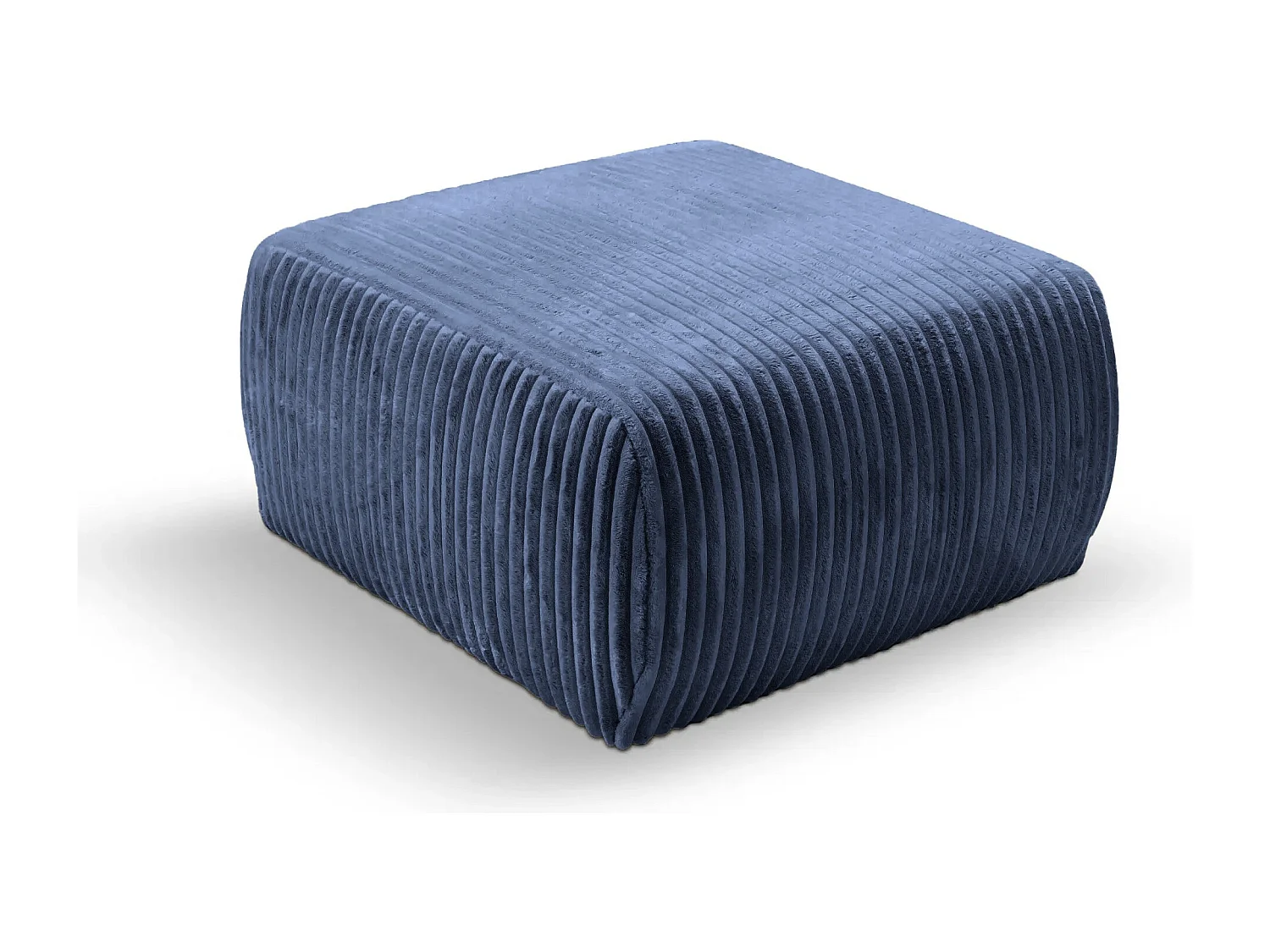 ELIO - Pouf velours côtelé - Bleu