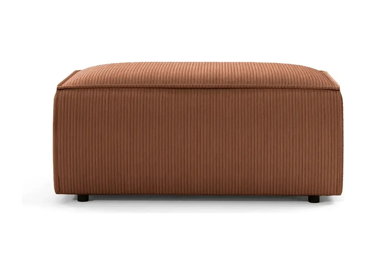 JADE - Pouf en velours côtelé Terracotta 102x69x42