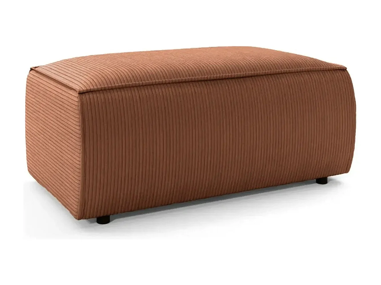 JADE - Pouf en velours côtelé Terracotta 102x69x42