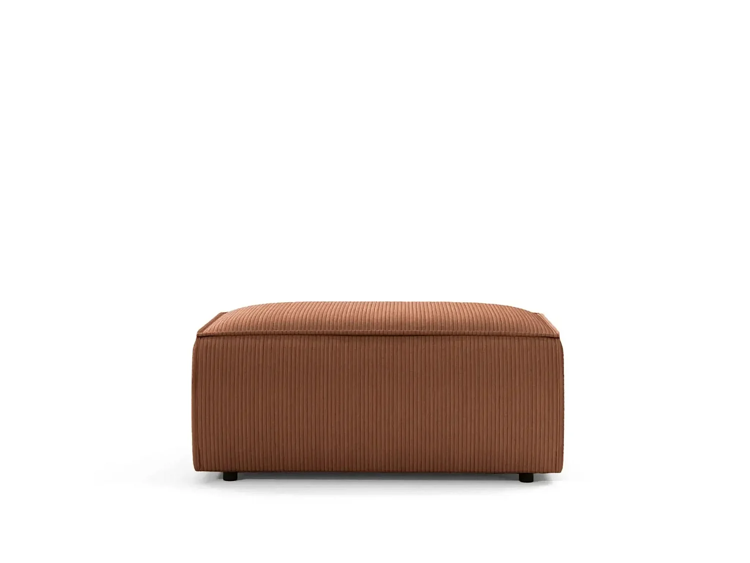 JADE - Pouf en velours côtelé Terracotta 102x69x42