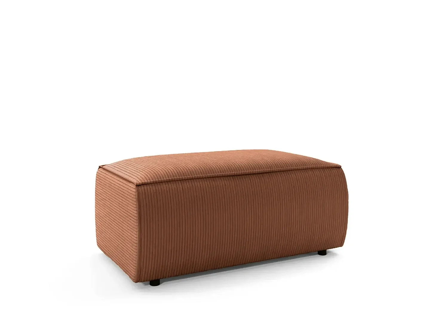 JADE - Pouf en velours côtelé Terracotta 102x69x42