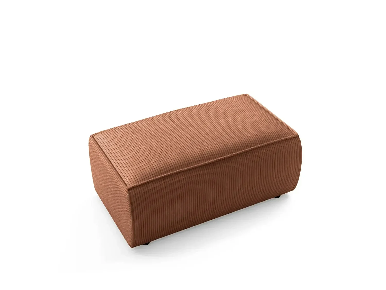 JADE - Pouf en velours côtelé Terracotta 102x69x42