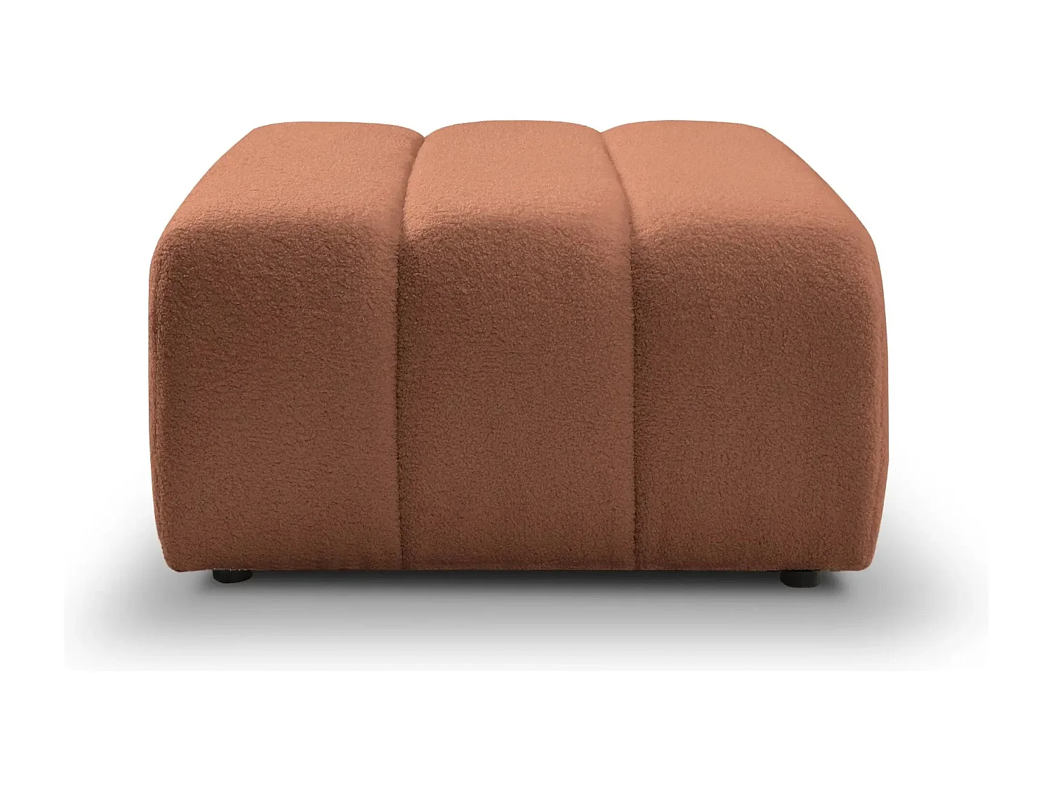 CELESTE - Pouf en tissu bouclette Terracotta 75x82x41