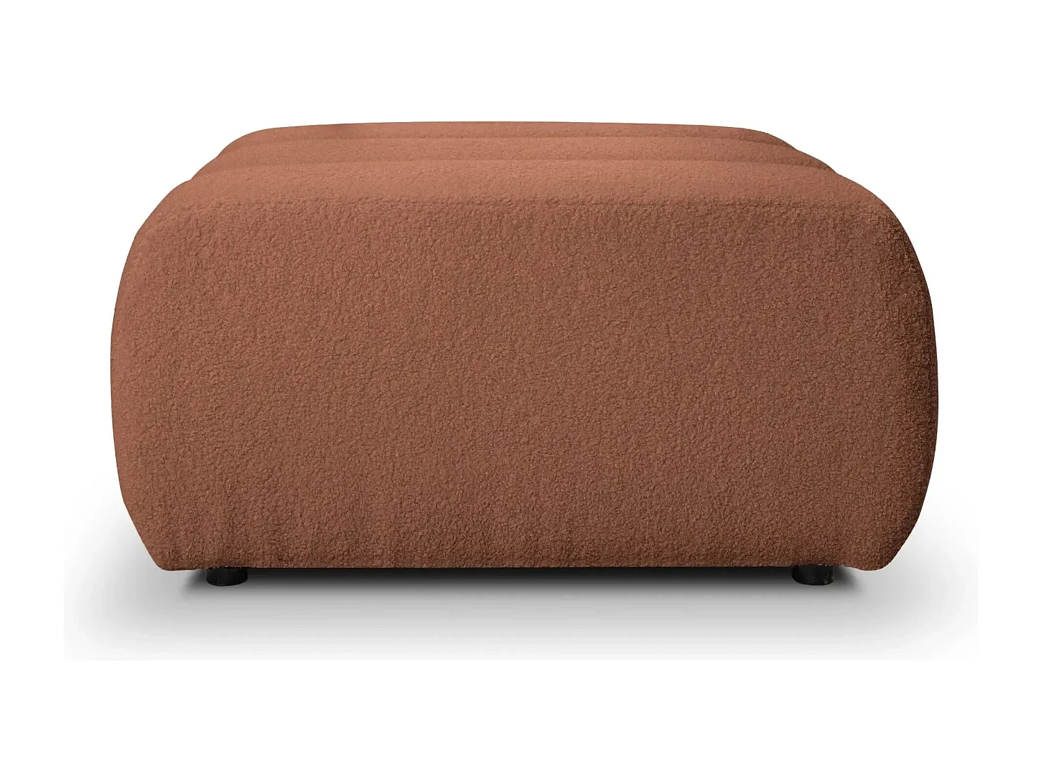 CELESTE - Pouf en tissu bouclette Terracotta 75x82x41
