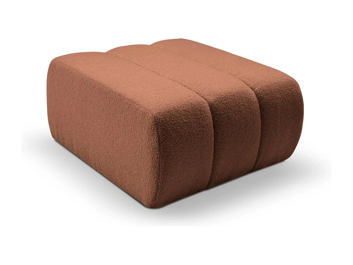 CELESTE - Pouf en tissu bouclette Terracotta 75x82x41