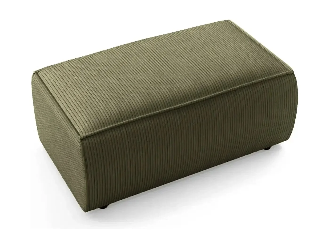 JADE - Pouf en velours côtelé Vert 102x69x42