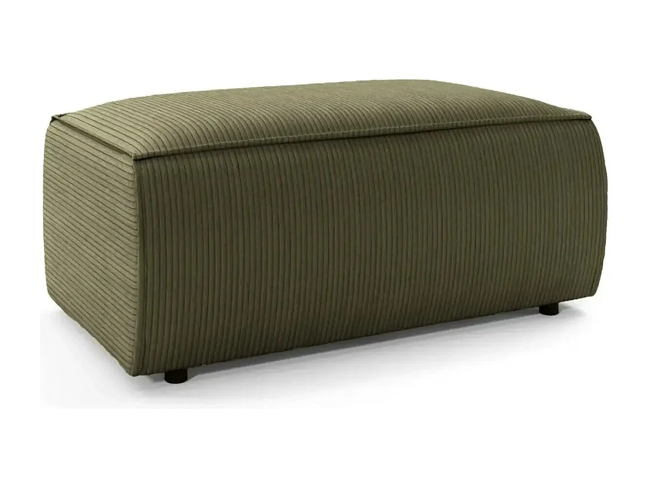 JADE - Pouf en velours côtelé Vert 102x69x42