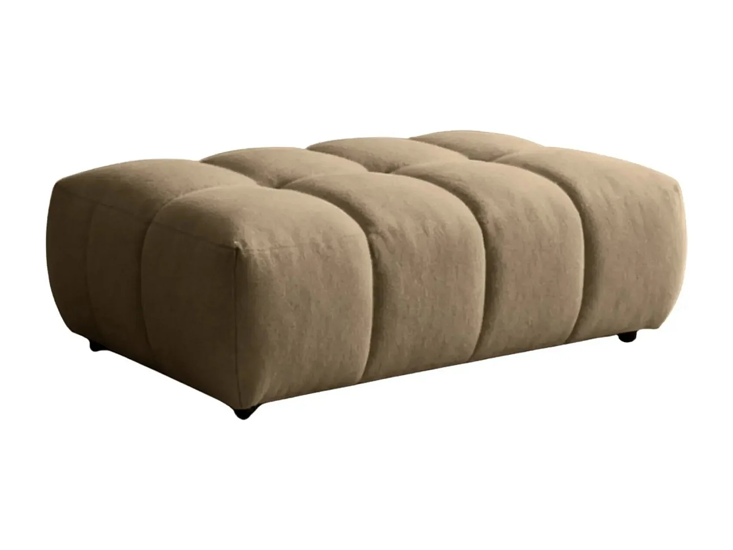 ALEXIA - Pouf en tissu bouclette Café 120x60x40