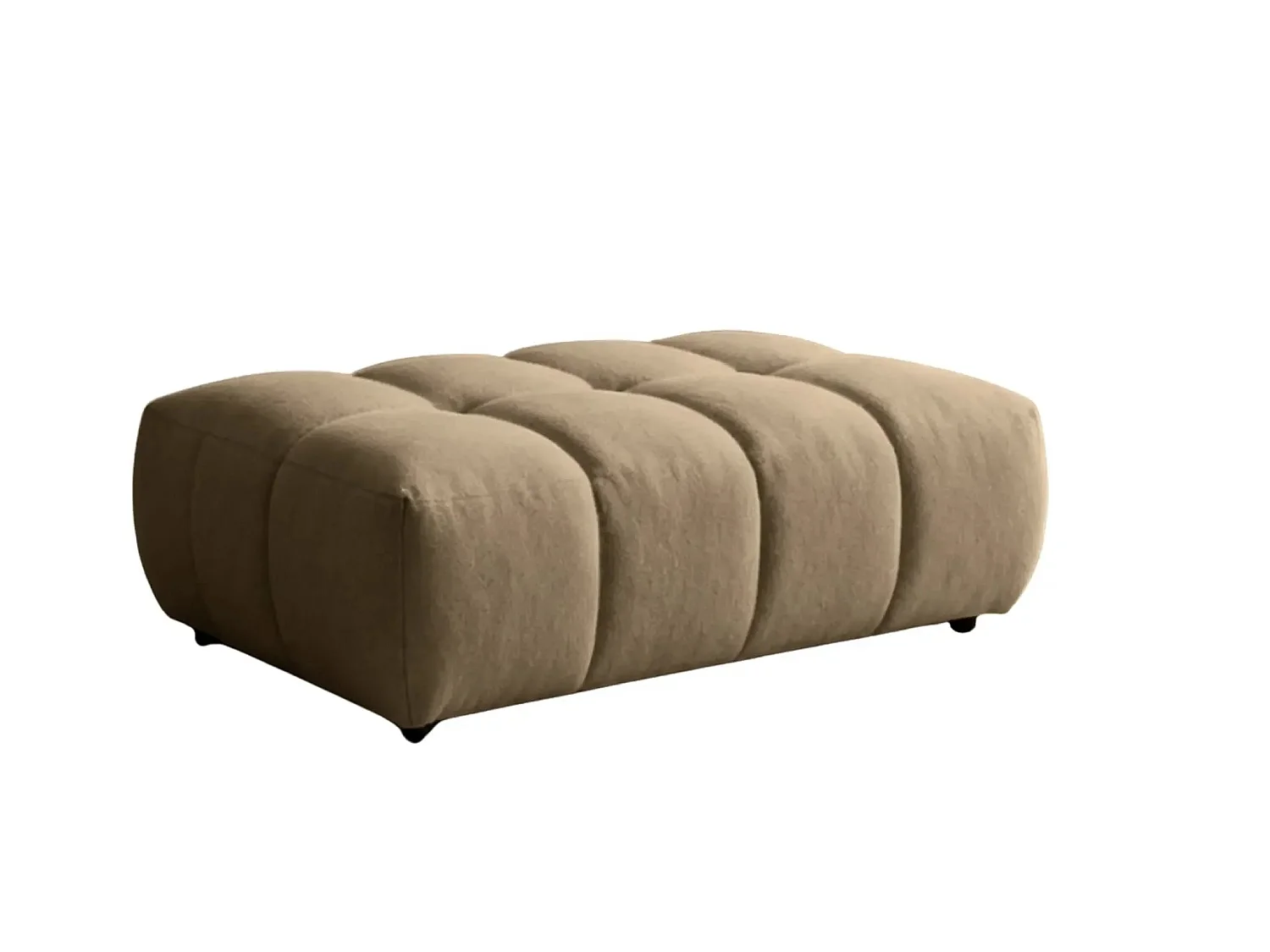 ALEXIA - Pouf en tissu bouclette Café 120x60x40