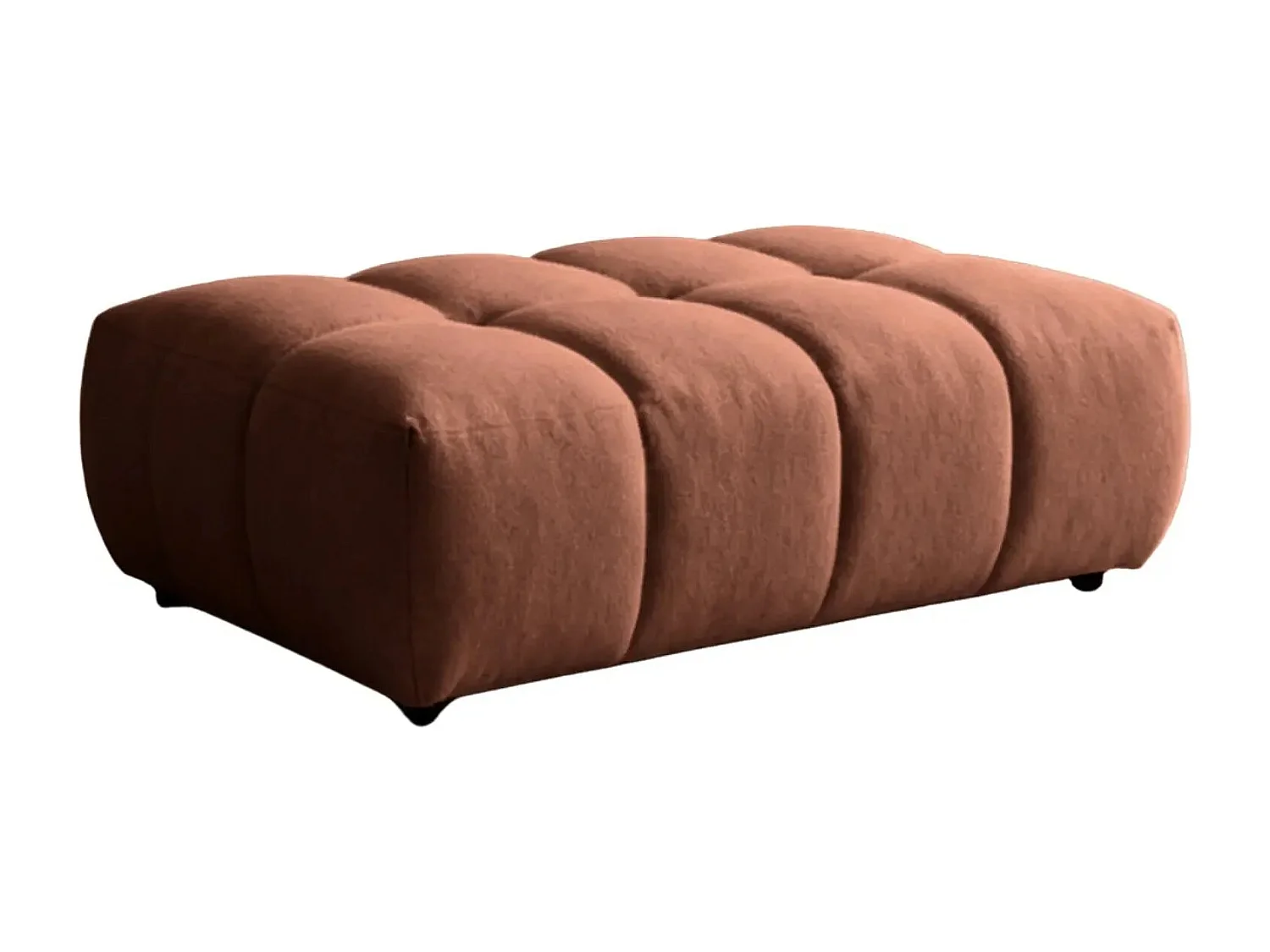 ALEXIA -Pouf en tissu bouclette Terracotta 120x60x40