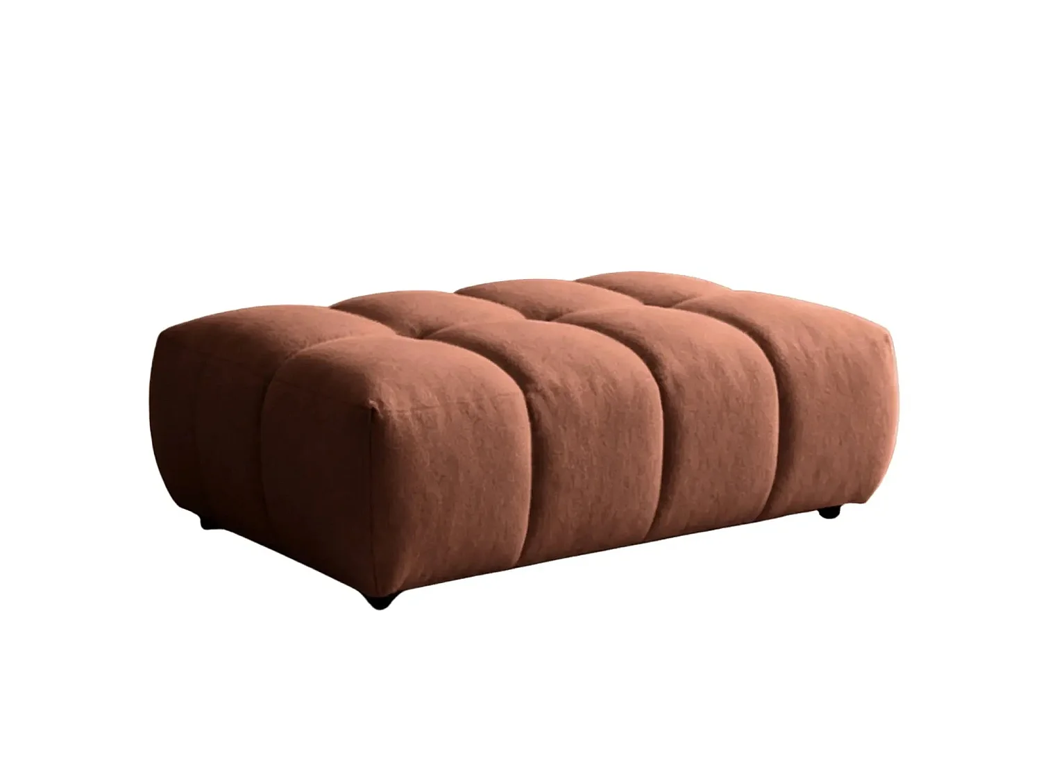 ALEXIA -Pouf en tissu bouclette Terracotta 120x60x40