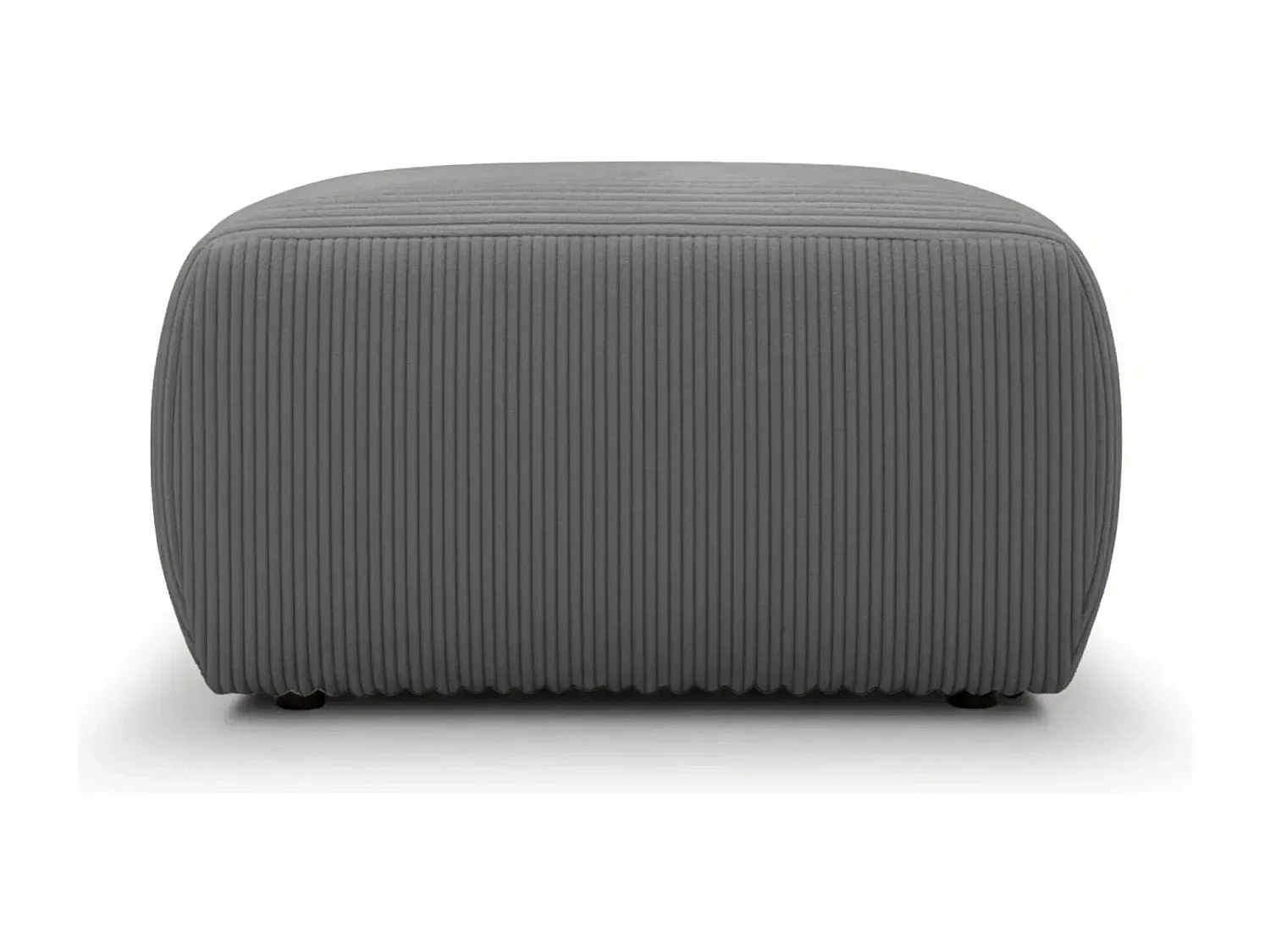 ELIO - Pouf en petit velours côtelé Gris foncé 74x74x41