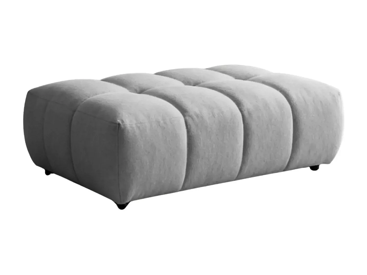 ALEXIA - Pouf en tissu bouclette Gris clair 120x60x40