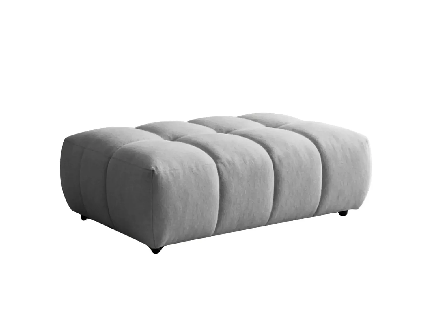 ALEXIA - Pouf en tissu bouclette Gris clair 120x60x40