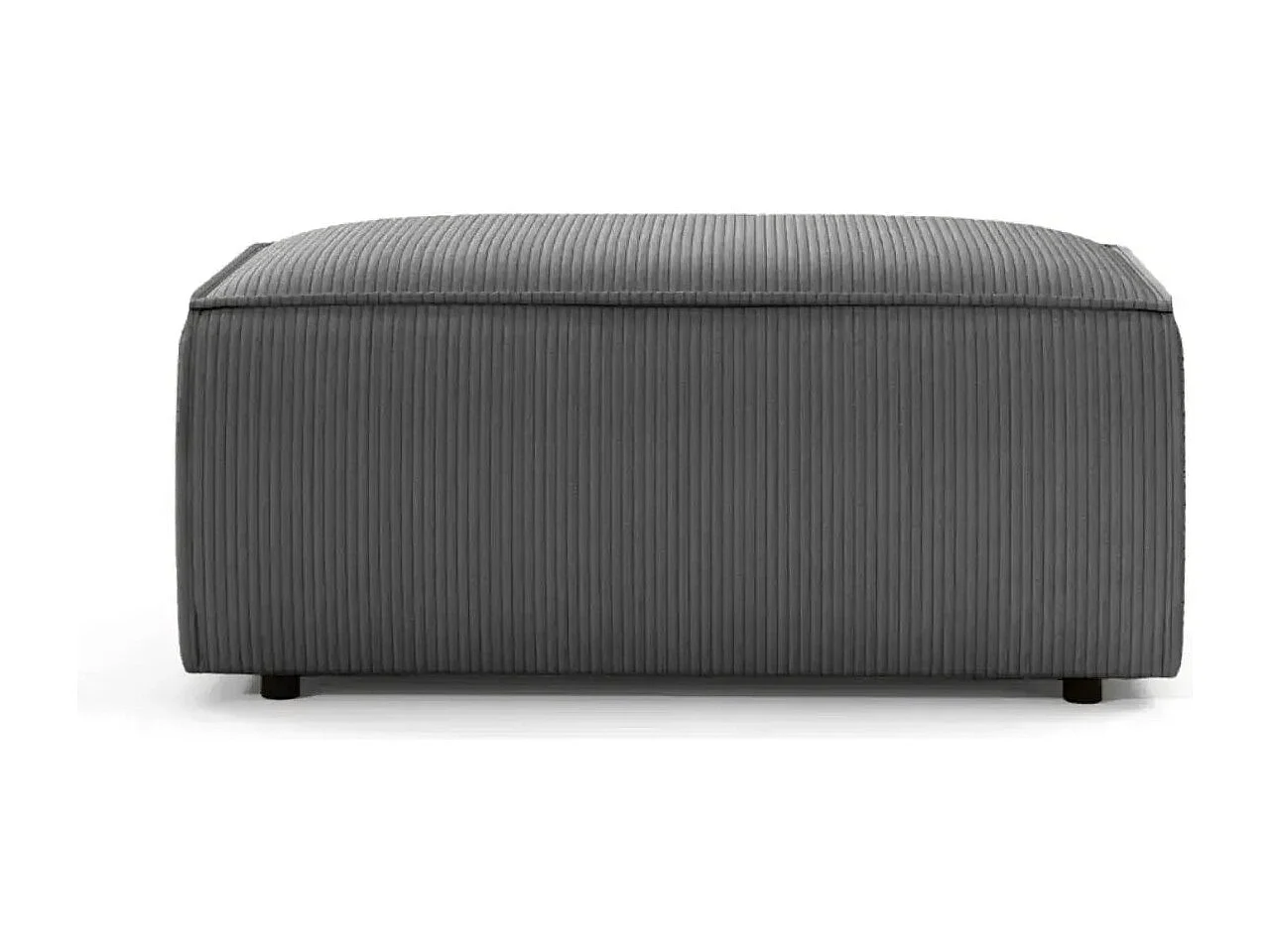 JADE - Pouf en velours côtelé Gris foncé 102x69x42