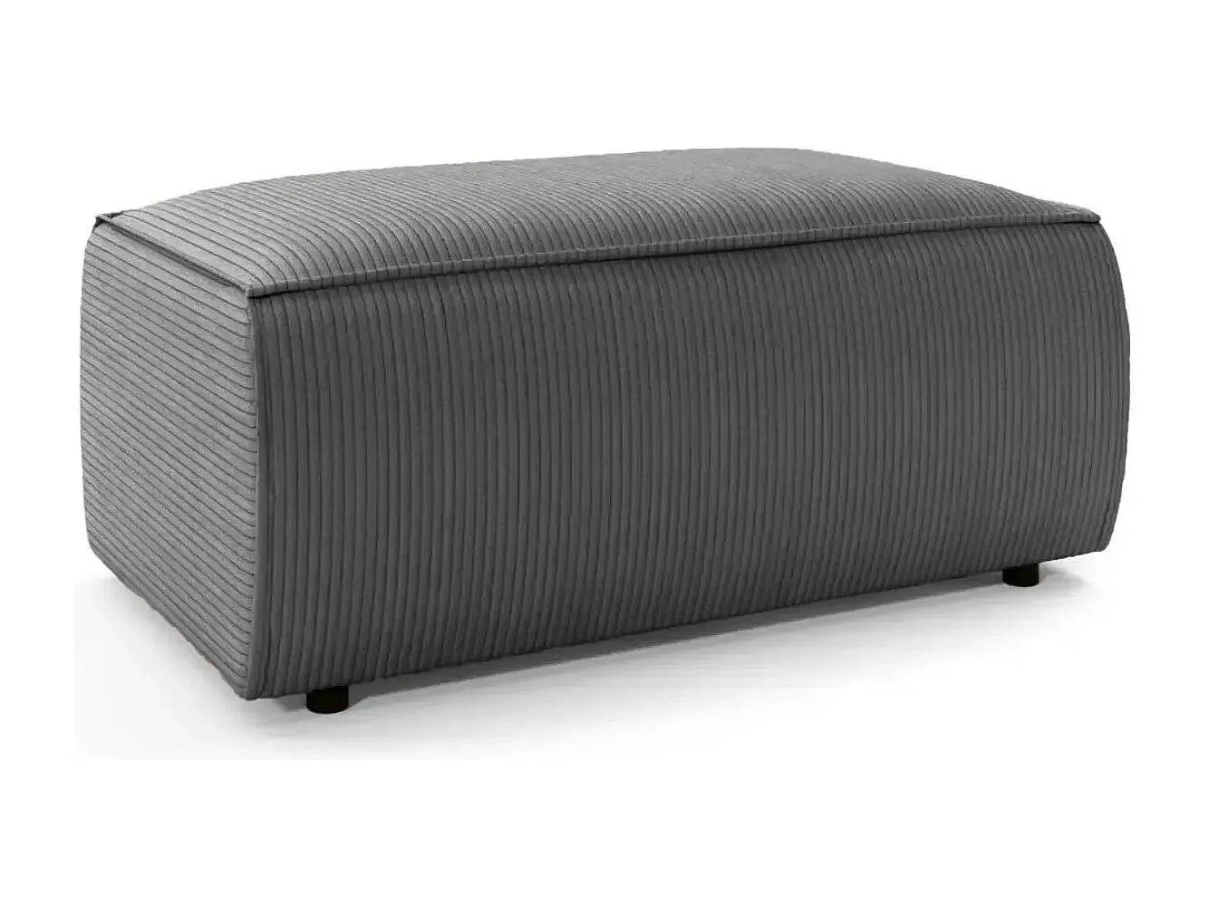 JADE - Pouf en velours côtelé Gris foncé 102x69x42