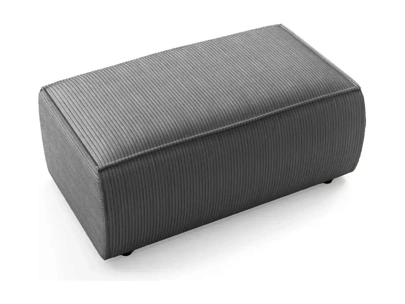 JADE - Pouf en velours côtelé Gris foncé 102x69x42