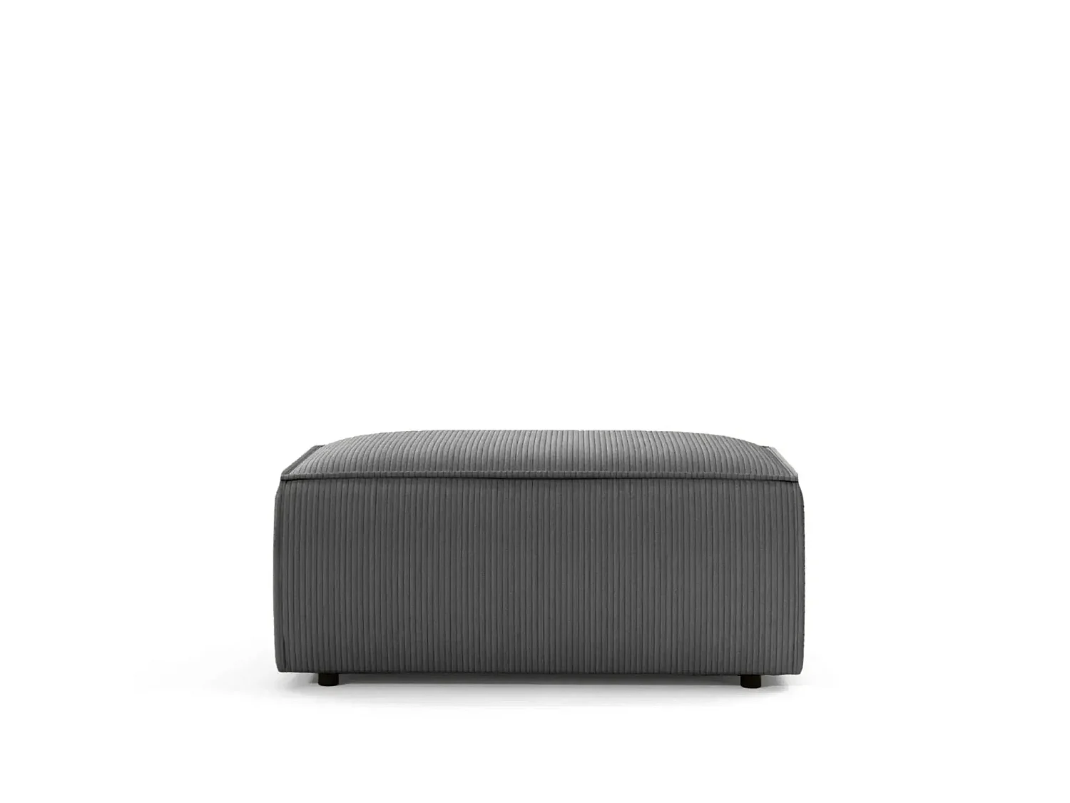 JADE - Pouf en velours côtelé Gris foncé 102x69x42