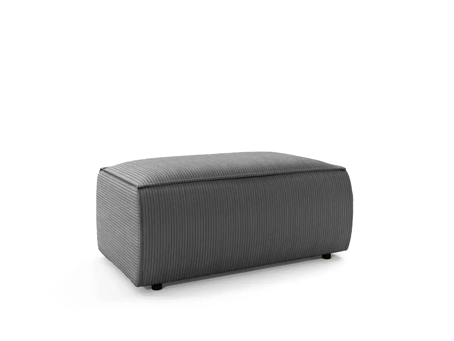 JADE - Pouf en velours côtelé Gris foncé 102x69x42