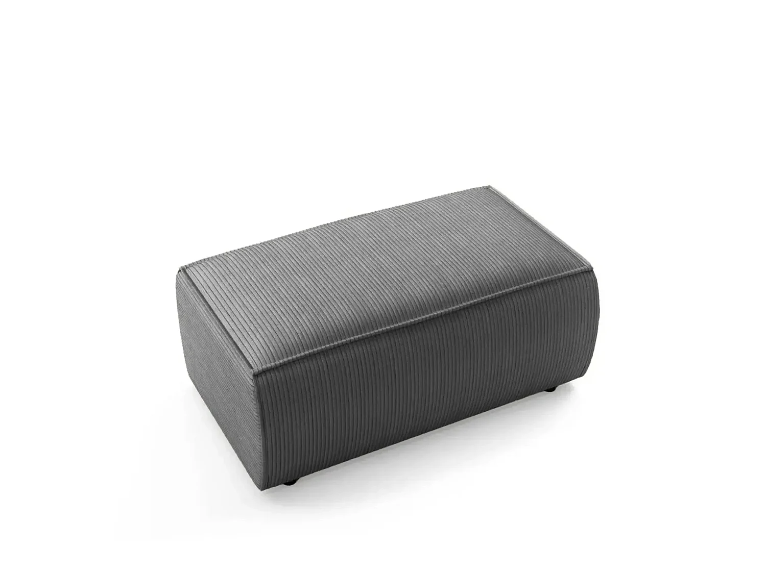 JADE - Pouf en velours côtelé Gris foncé 102x69x42