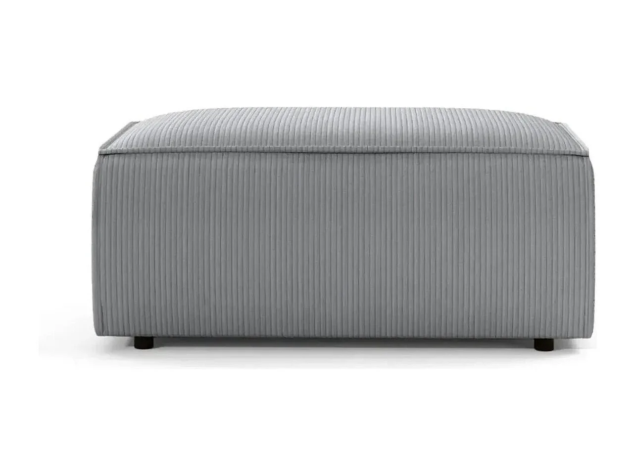 JADE - Pouf en velours côtelé Gris clair 102x69x42