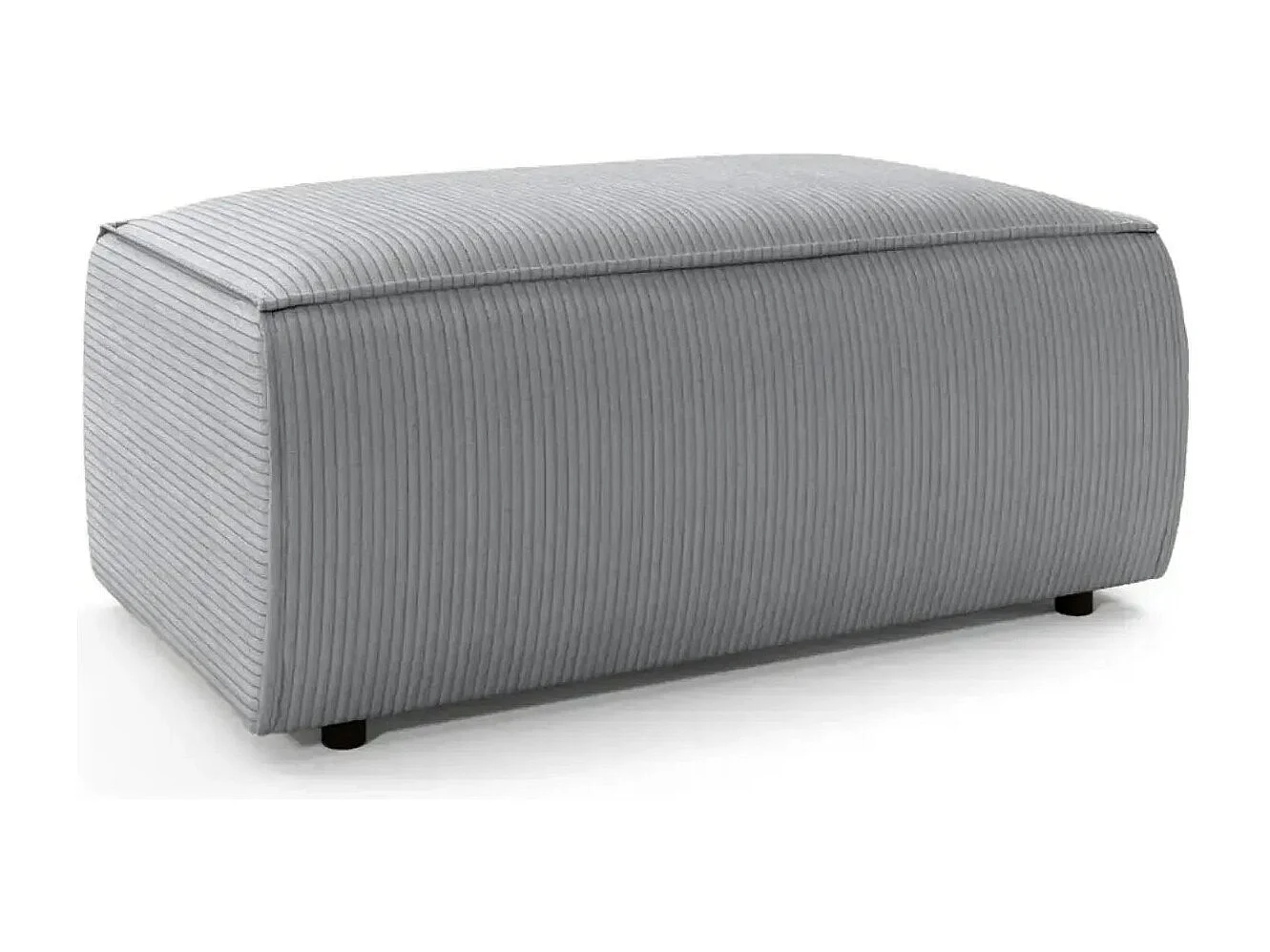 JADE - Pouf en velours côtelé Gris clair 102x69x42