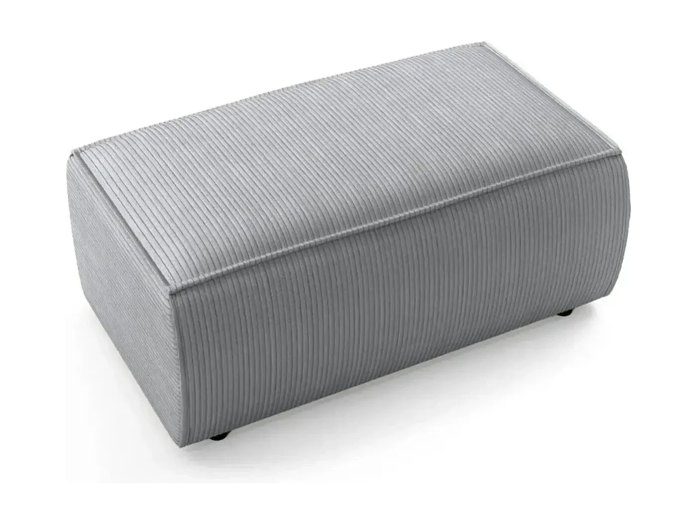 JADE - Pouf en velours côtelé Gris clair 102x69x42