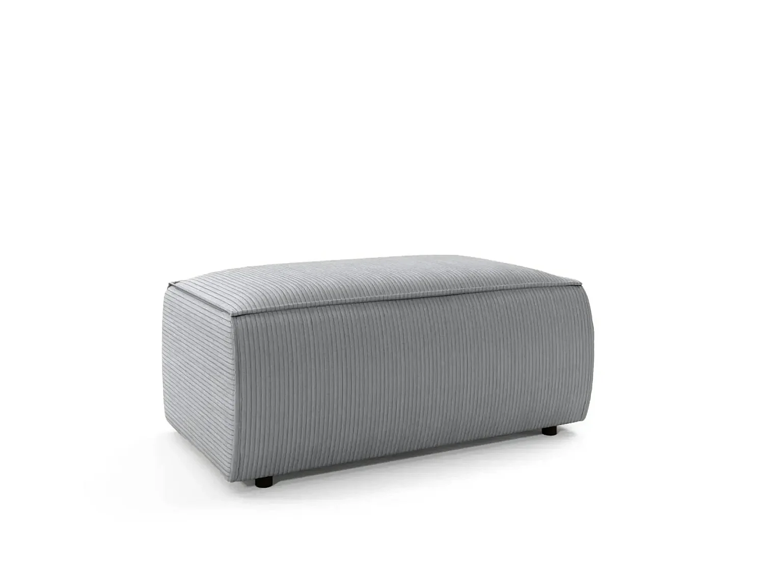 JADE - Pouf en velours côtelé Gris clair 102x69x42