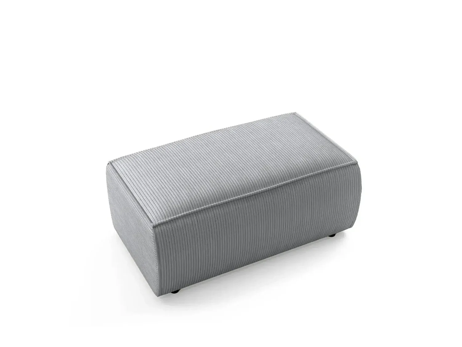 JADE - Pouf en velours côtelé Gris clair 102x69x42