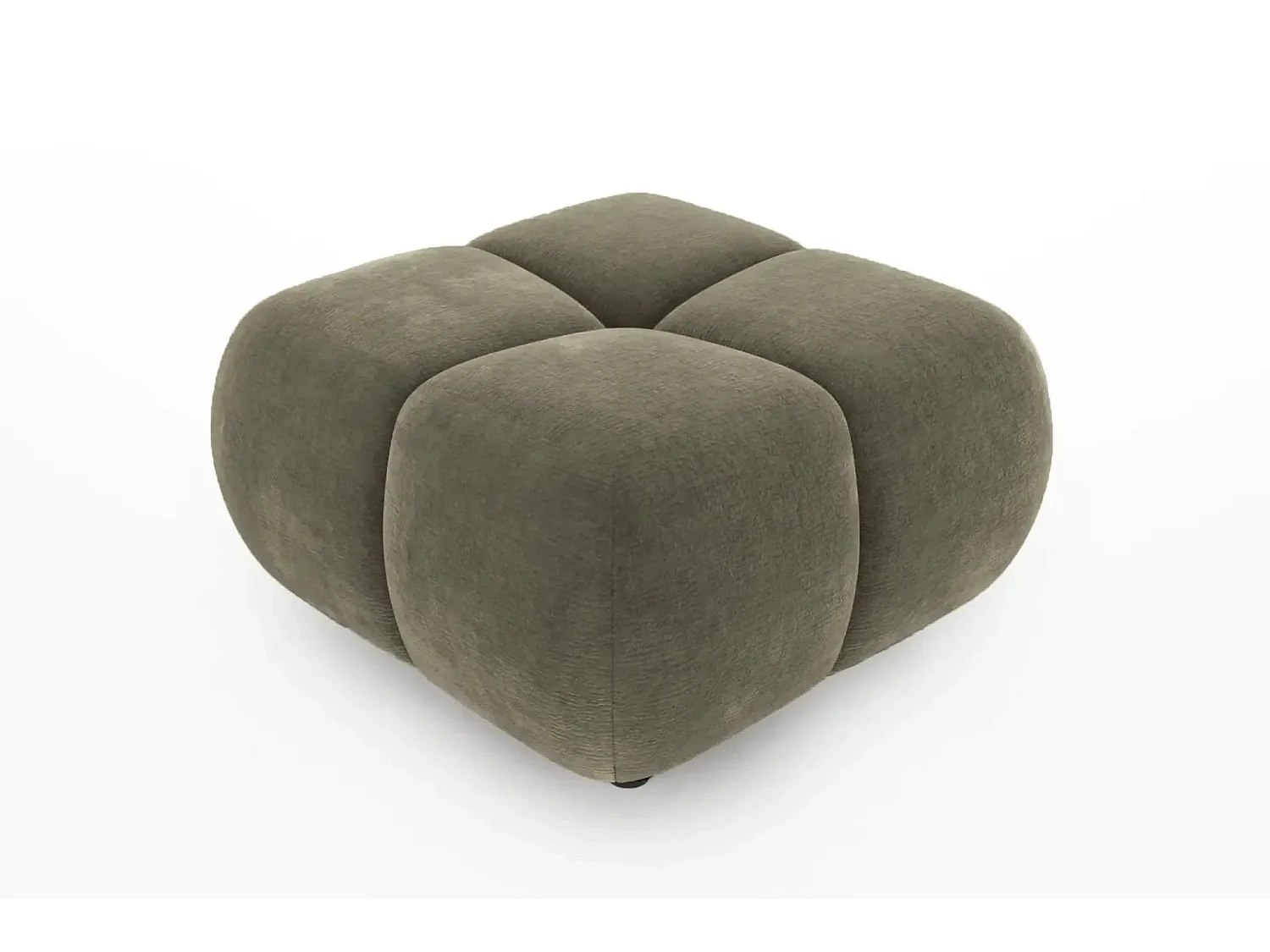 CONSTANCE - Pouf en tissu chenille Vert 72x72x43.5