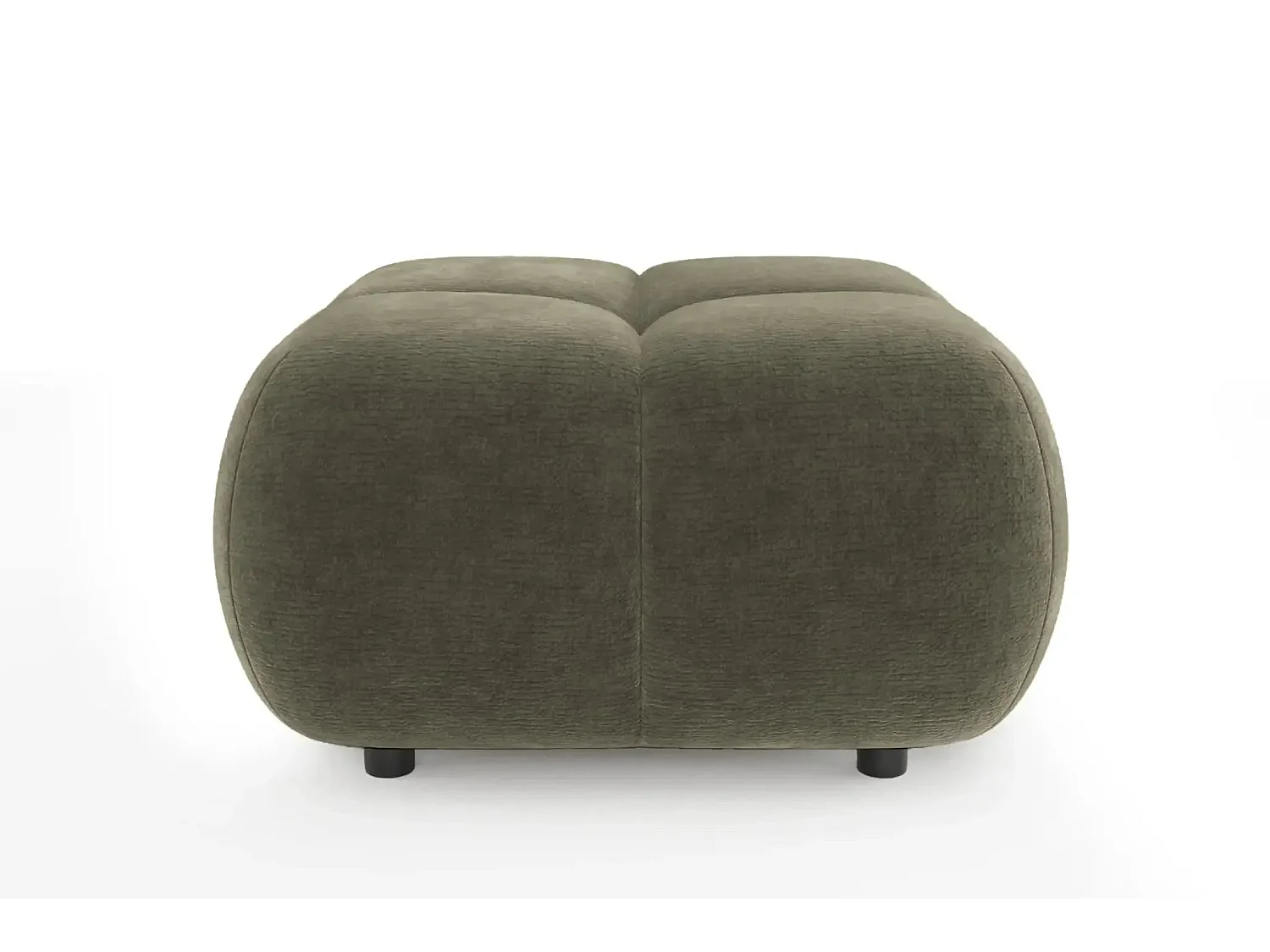 CONSTANCE - Pouf en tissu chenille Vert 72x72x43.5