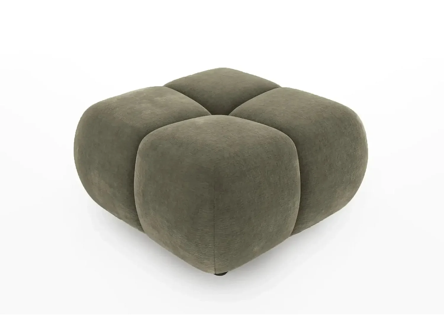 CONSTANCE - Pouf en tissu chenille Vert 72x72x43.5