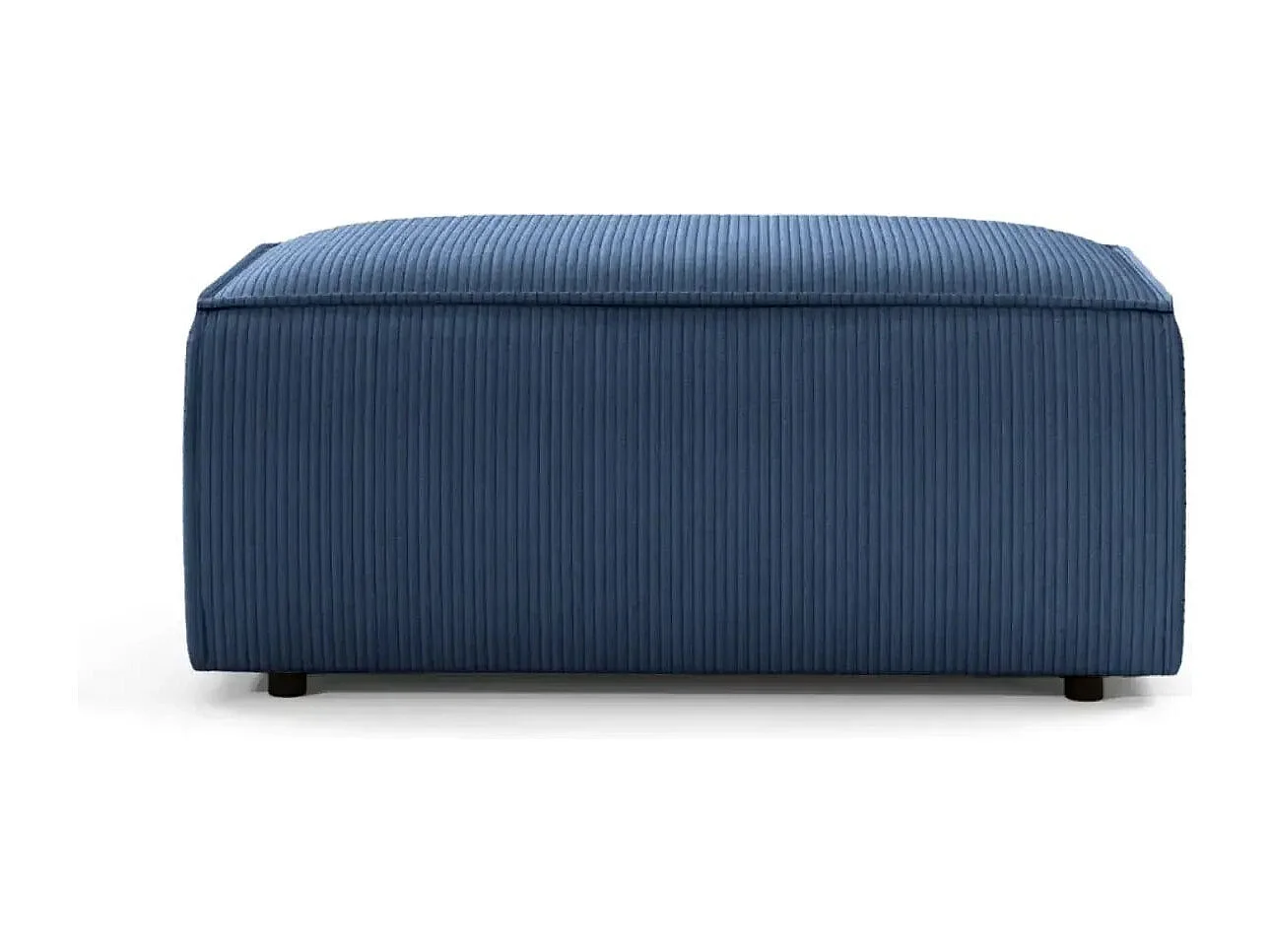 JADE - Pouf en velours côtelé Bleu 102x69x42