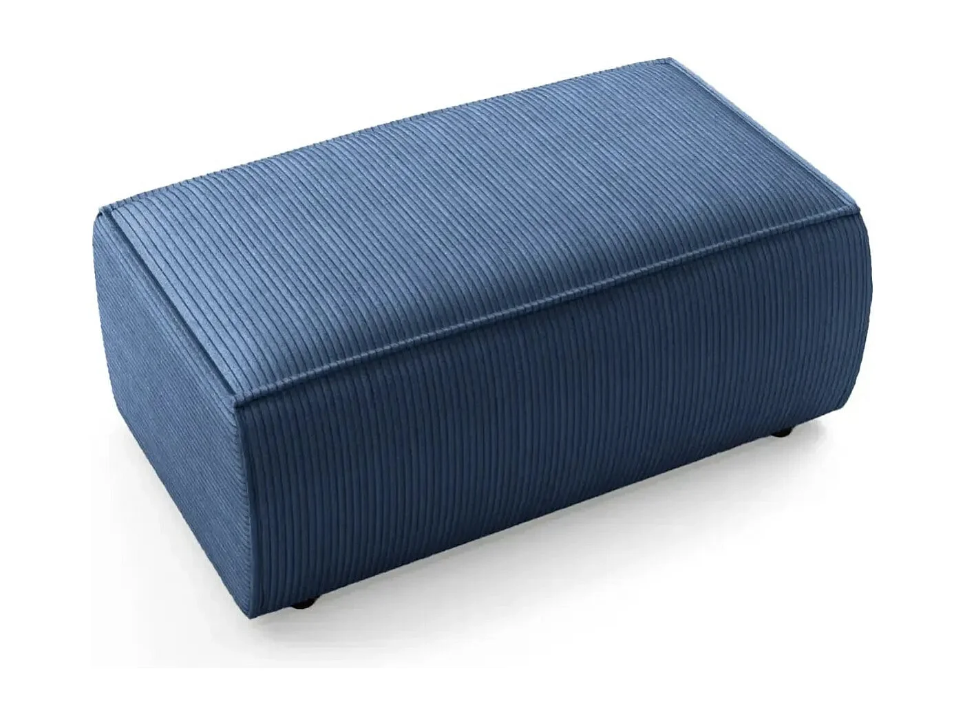 JADE - Pouf en velours côtelé Bleu 102x69x42