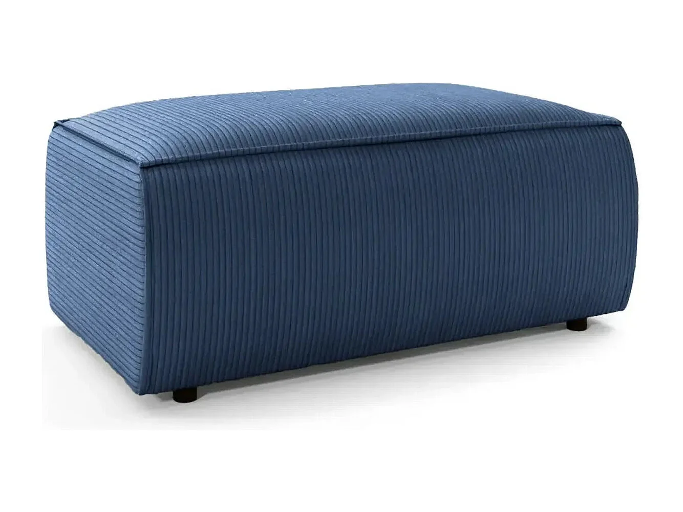 JADE - Pouf en velours côtelé Bleu 102x69x42
