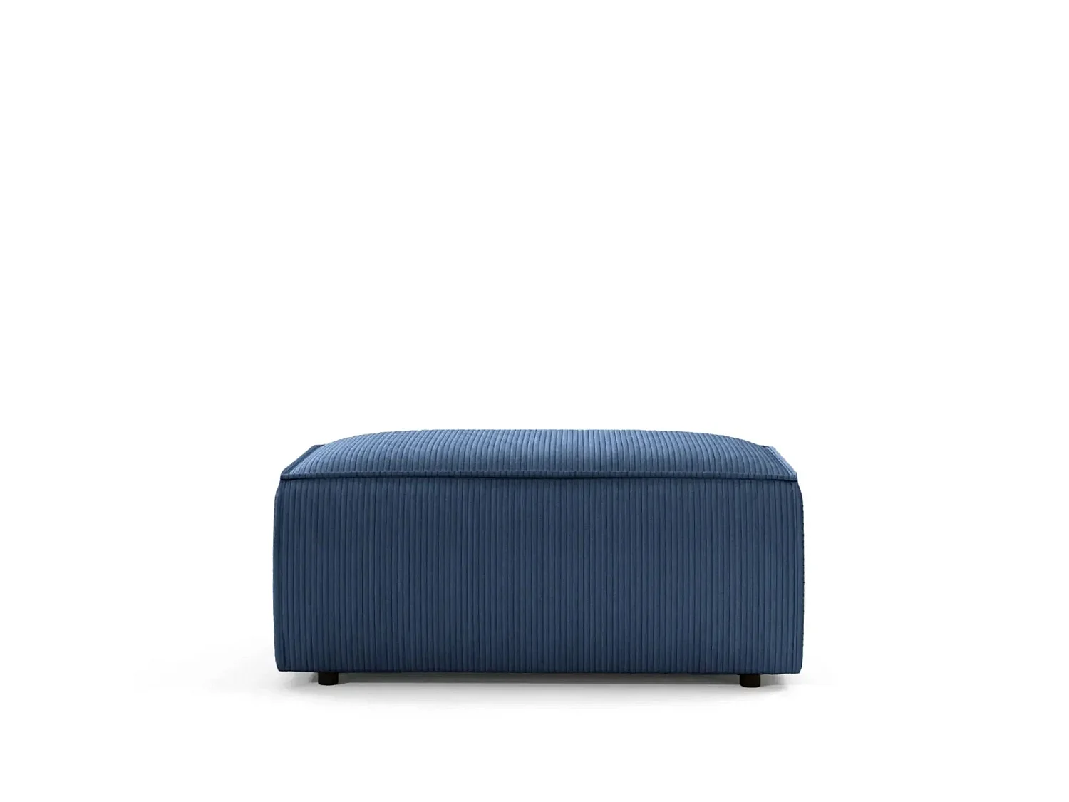 JADE - Pouf en velours côtelé Bleu 102x69x42