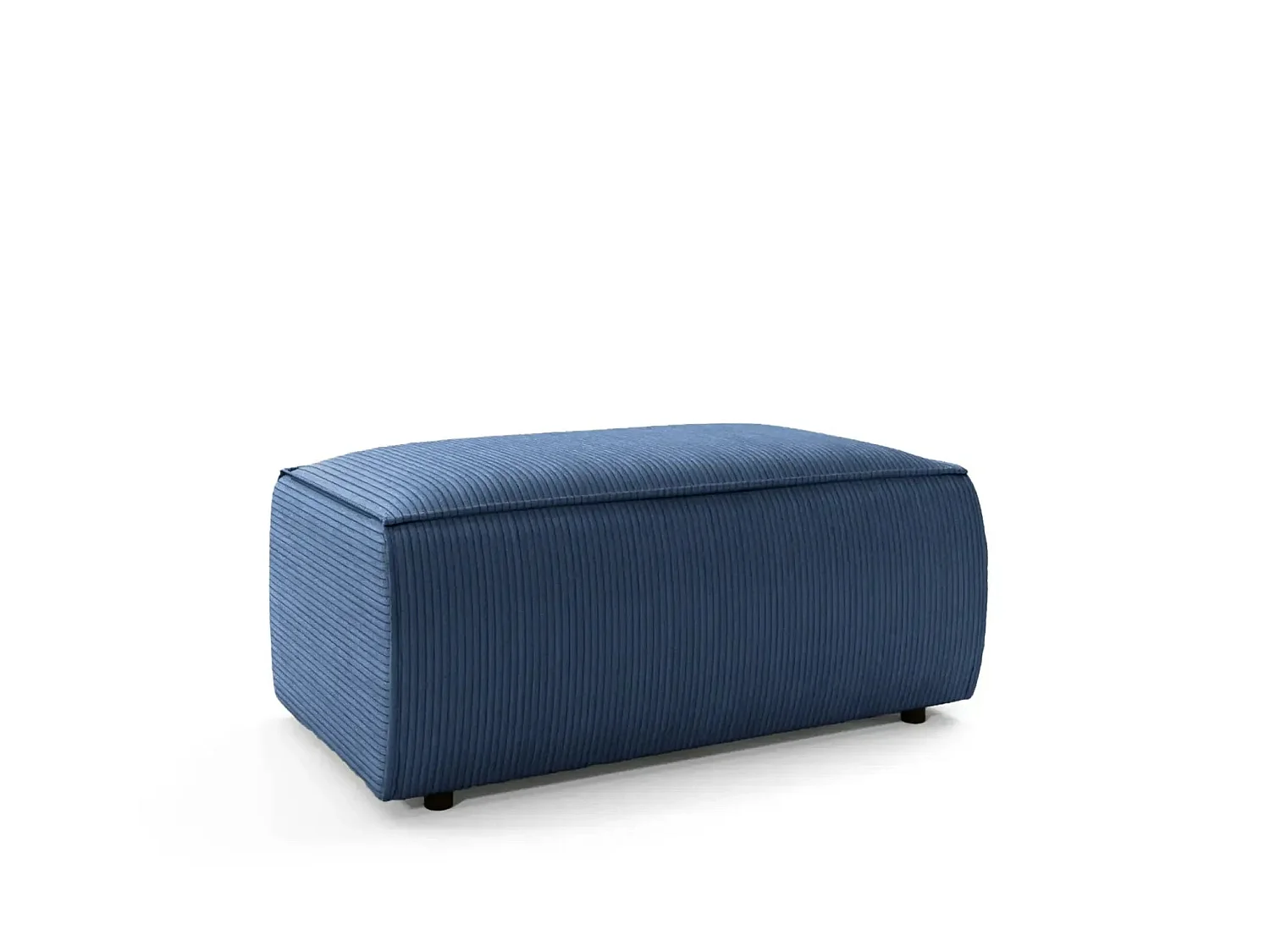 JADE - Pouf en velours côtelé Bleu 102x69x42