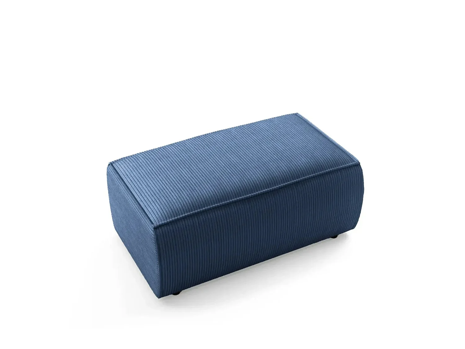 JADE - Pouf en velours côtelé Bleu 102x69x42
